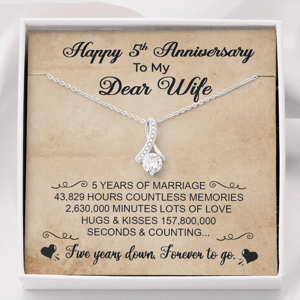 Unique Fifth Anniversary Gift for Wife Pure Silver Pendant Gift