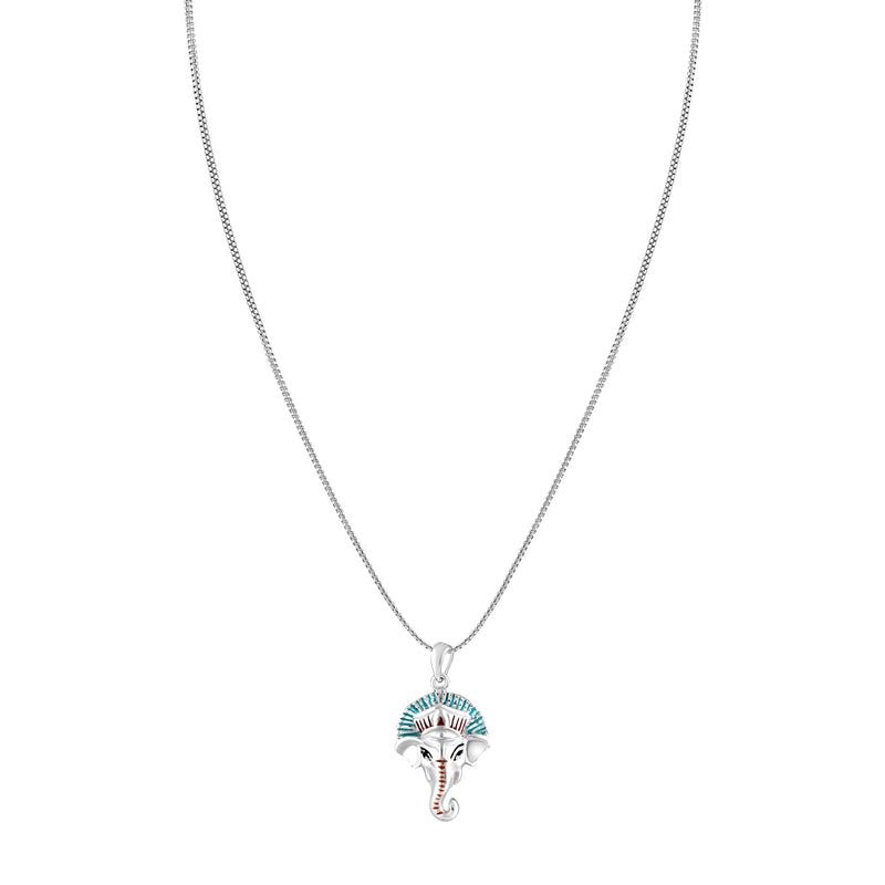 925 Sterling Silver Shri Ganesha Men's Pendant Necklace