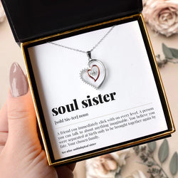 Perfect Gift For Soul Sister - Pure Silver Luxe Heart Necklace Gift Set