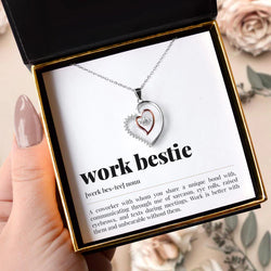 Unique Gift For Female Colleague - Pure Silver Luxe Heart Necklace Gift Set