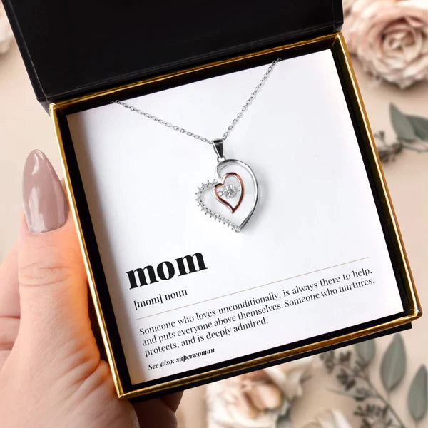 Most Special Gift For Mom - Pure Silver Luxe Heart Necklace Gift Set