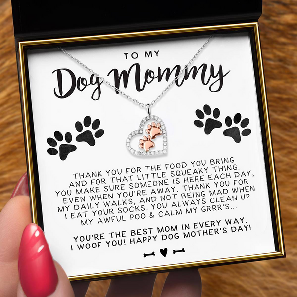 Perfect Gift for Dog Mom - Pet Paw Pure Silver Necklace Gift Set