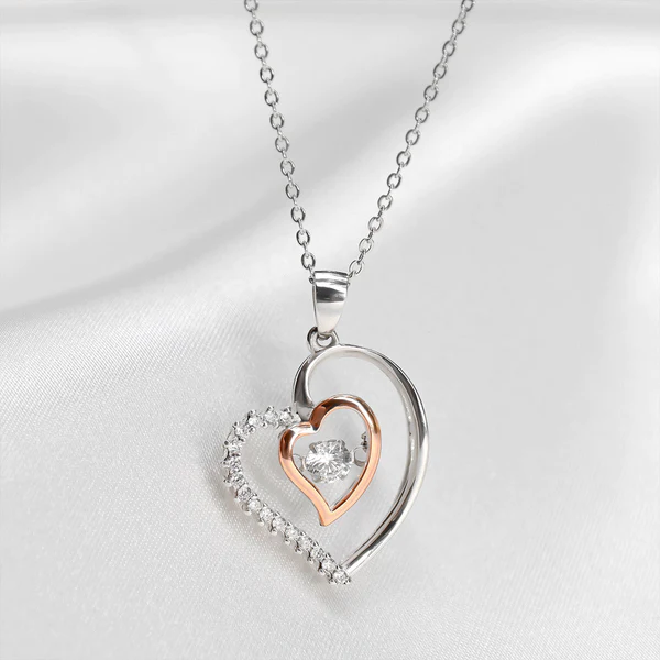 Unique Gift For Female Bestfriend - Pure Silver Luxe Heart Necklace Gift Set