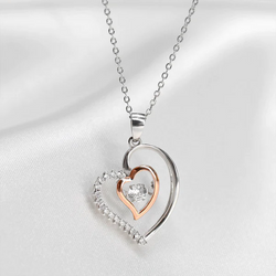 Luxe Heart 925 Sterling Silver Necklace Set | Fabunora