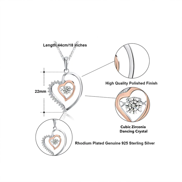 Luxe Heart 925 Sterling Silver Necklace Set | Fabunora