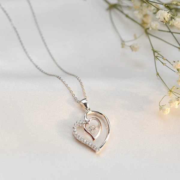 Most Special Gift For Wife 2025 - Pure Silver Luxe Heart Necklace Gift Set