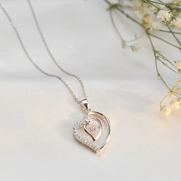 Fabunora - Luxe Heart 925 Sterling Silver Necklace Set