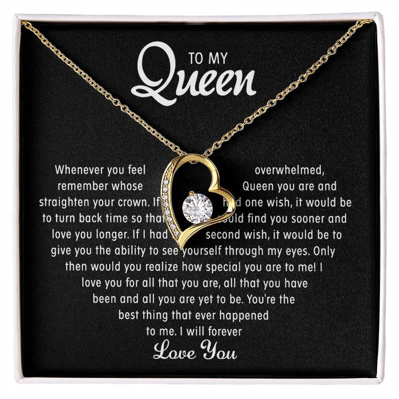 Amazing Gift To My Queen 2025 - Pure Silver Heart Necklace Gift Set