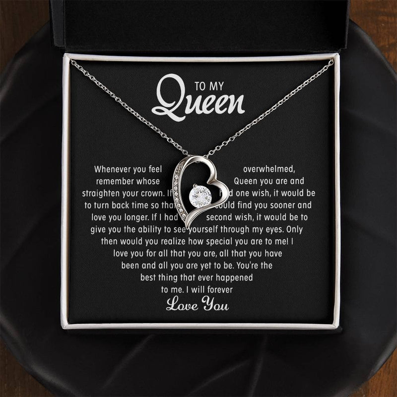 Amazing Gift To My Queen 2025 - Pure Silver Heart Necklace Gift Set