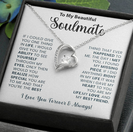 Most Special Gift for Soulmate - Pure Silver Necklace & Message Card | Combo Gift Box