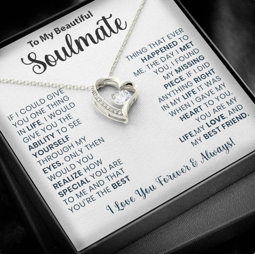 Most Special Gift for Soulmate - Pure Silver Necklace & Message Card | Combo Gift Box