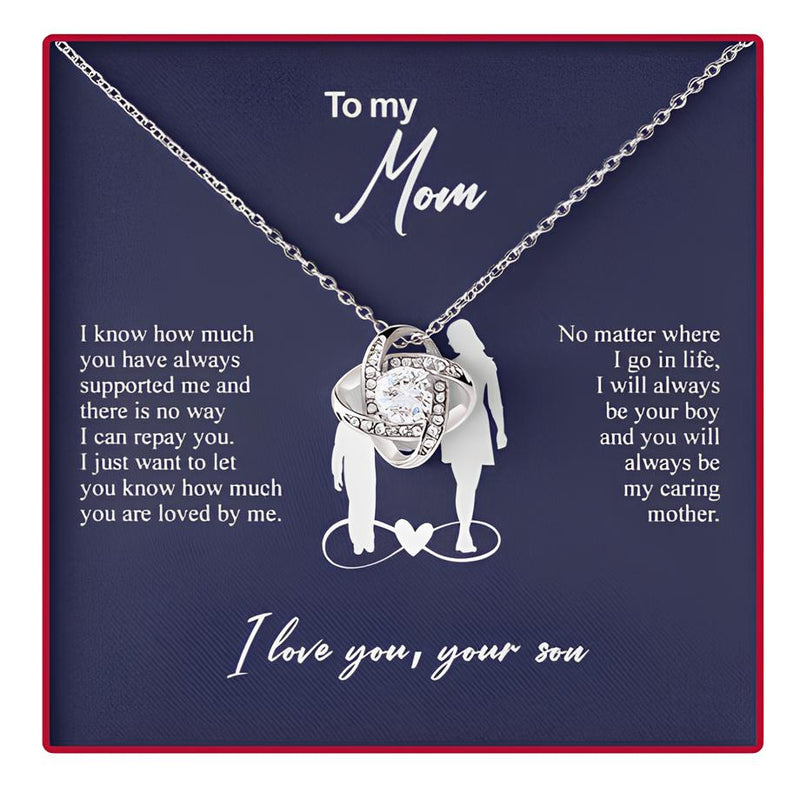 Unique Gift For Mother From Son/Daughter  - Pure Silver Necklace In Rose Drawer Box Gift Set