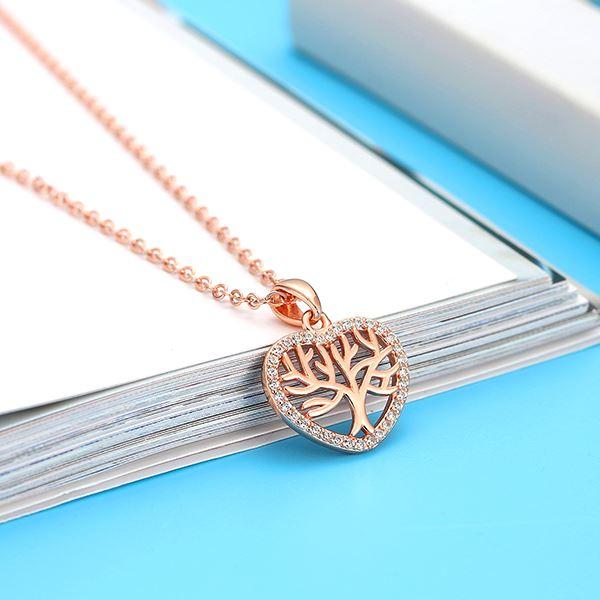 Beautiful Gift For Daughter - Tree of Life Mini Heart 925 Sterling Silver Necklace Gift Set