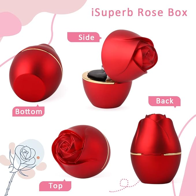 Red Rose LED Box With 925 Sterling Silver Necklace Gift Set