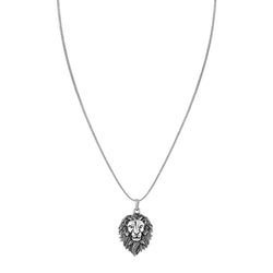 925 Sterling Silver Oxidized Lion King Pendant Necklace for Men