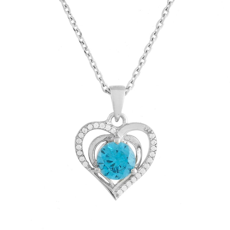 Two Heart Style - 925 Sterling Silver Pendant Set