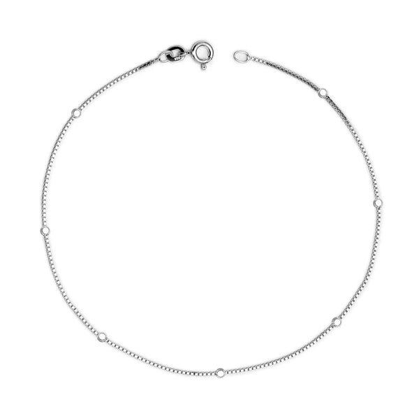Venetian Beauty Adjustable Anklet - 925 Sterling Silver