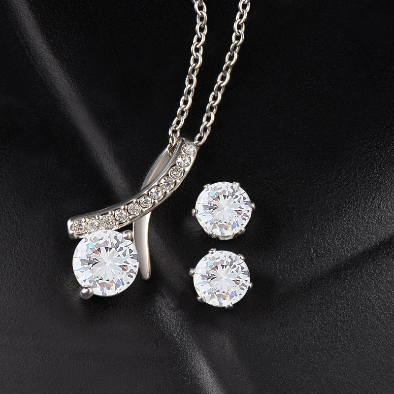 FABUNORA - Ribbon Style - 925 Sterling Silver Necklace Set