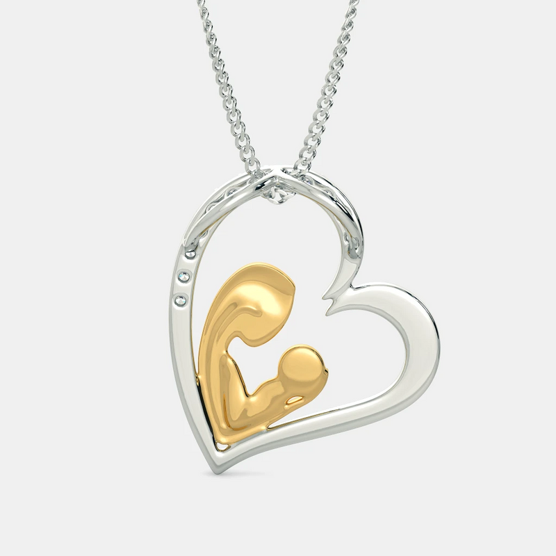 Mom & Baby 925 Sterling Silver Necklace Set - Perfect Gift for Mom to be / New Mom