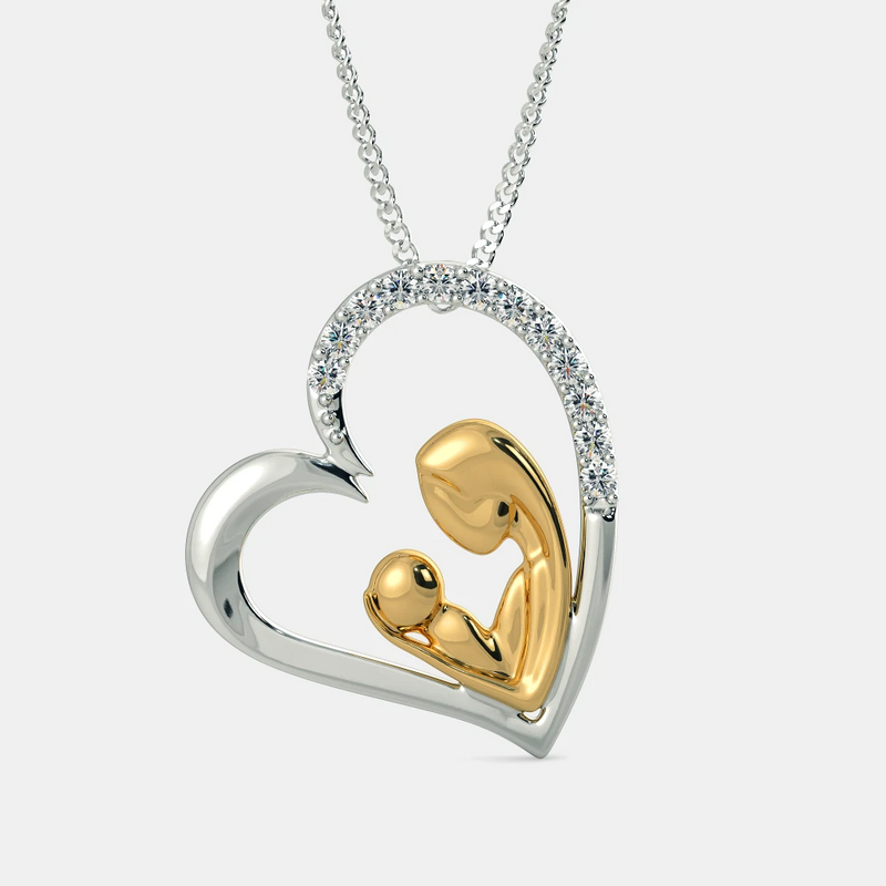 Mom & Baby 925 Sterling Silver Necklace Set - Perfect Gift for Mom to be / New Mom