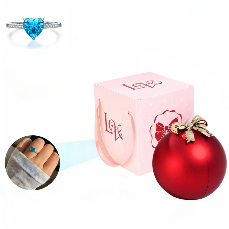 Eternal Rose Dome With Heart Ring Gift Set - 925 Sterling Silver Adjustable Size