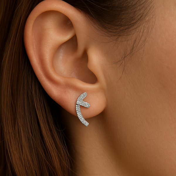 Luna Curve - 925 Sterling Silver Earring