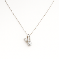 Fabunora Style Crystal Butterfly - 925 Sterling Silver Pendant Set
