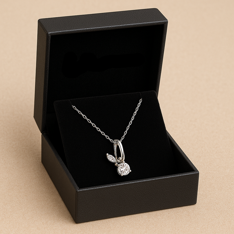Fabunora Style Crystal Butterfly - 925 Sterling Silver Pendant Set