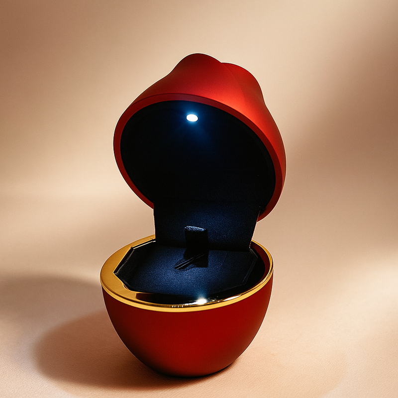 Red Rose LED Box With 925 Sterling Silver Necklace Gift Set