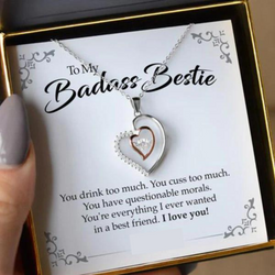 Unique Gift For Female Bestfriend - Pure Silver Luxe Heart Necklace Gift Set