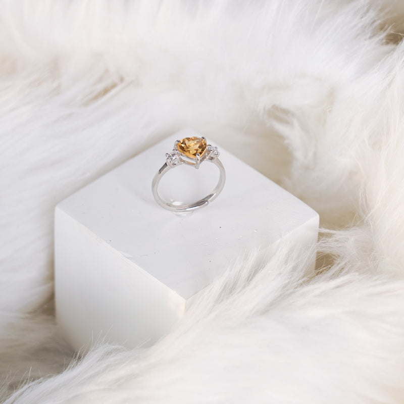 Eternal Rose Rotating Box With Heart Ring Gift Set - 925 Sterling Silver Adjustable Size