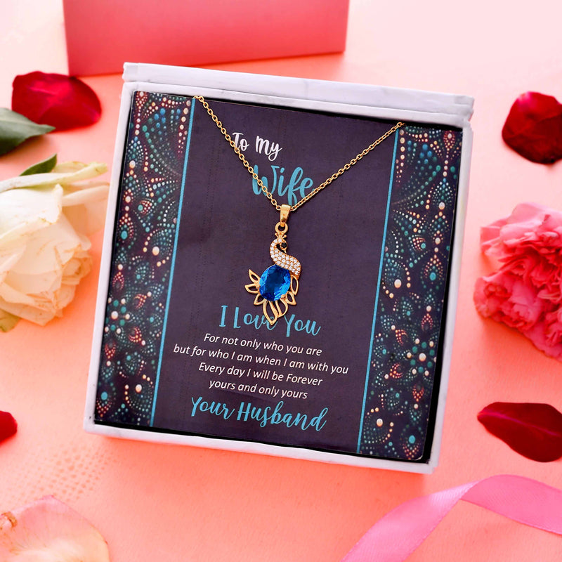 Most Unique Gift For Wife 2025 - Pure Silver Swarovski Crystal Peacock Necklace Gift Set