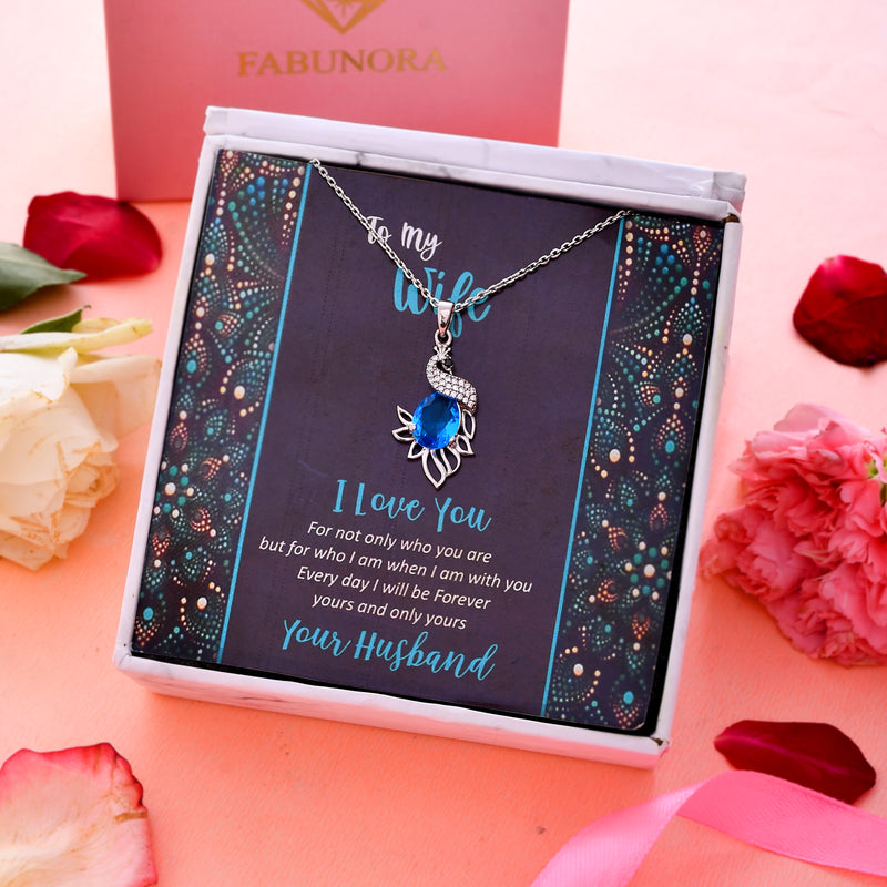 Most Unique Gift For Wife 2025 - Pure Silver Swarovski Crystal Peacock Necklace Gift Set