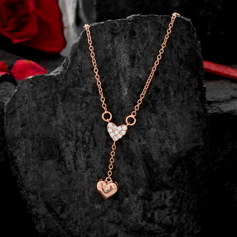 Hearts Lariat 925 Sterling Silver Pendant Set