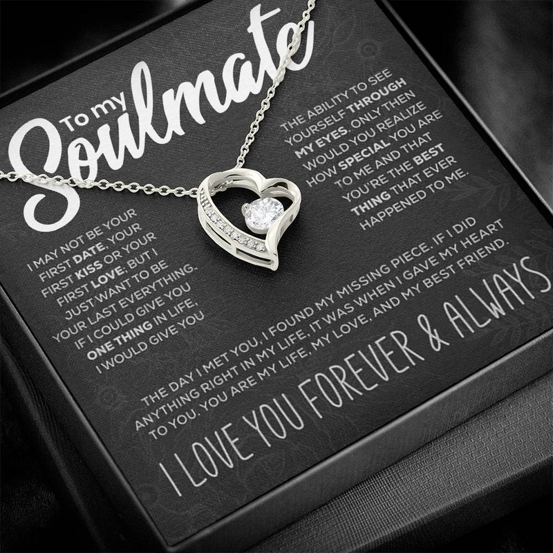 Unique Gift For Soulmate - Pure Silver Necklace & Message Card | Combo Gift Set