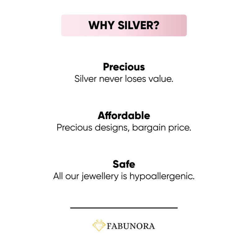 Solitaire Single Stone Pure Silver Necklace