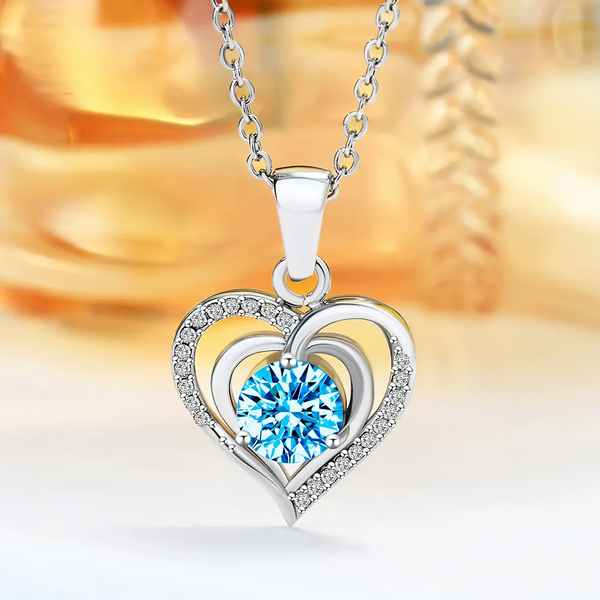 Two Heart Style - 925 Sterling Silver Pendant Set