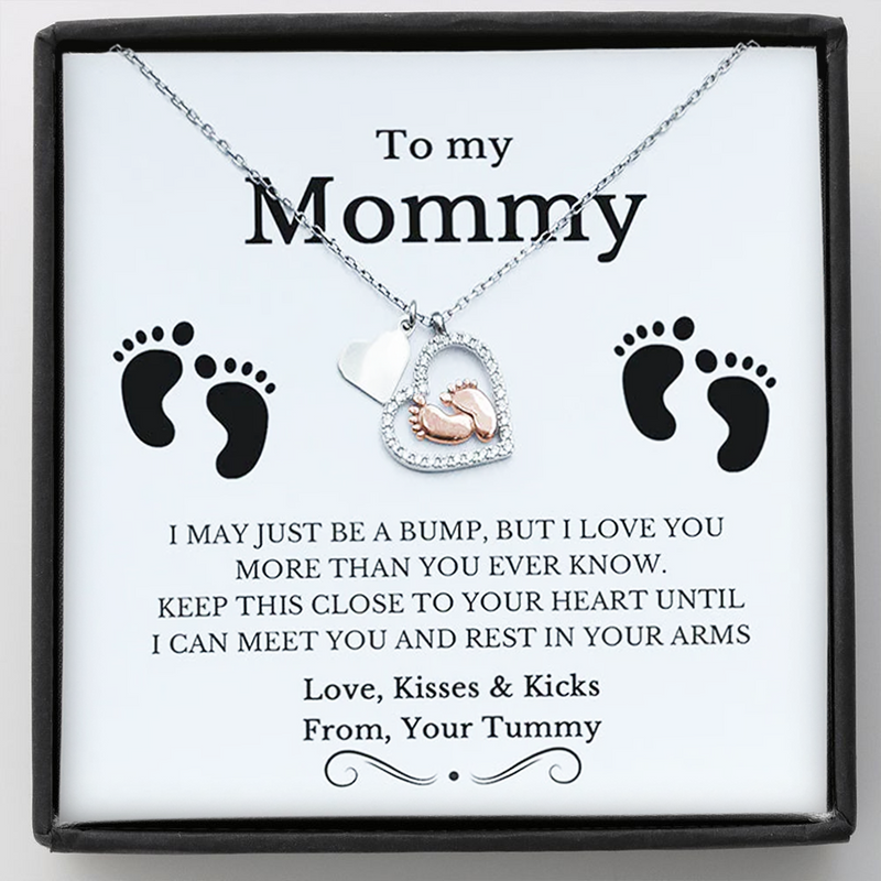 Best Heartfelt Gift for Mom to be - Pure Silver Necklace & Message Card | Combo Gift Box