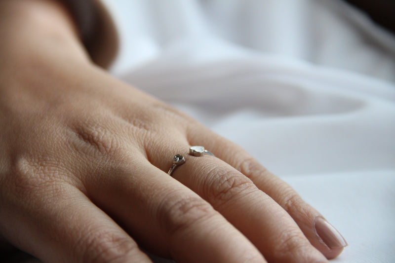 Silver Small Hearts Ring 925 Sterling Silver Adjustable Size