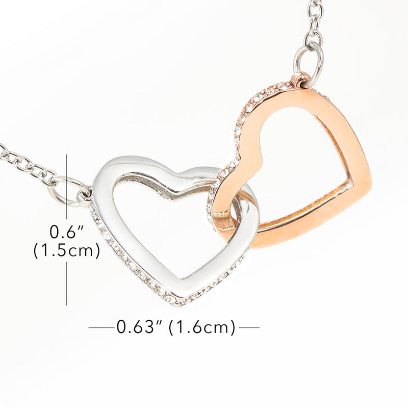 Unique Gift For Wife From Husband - Pure Silver Interlocking Hearts Necklace Gift Set