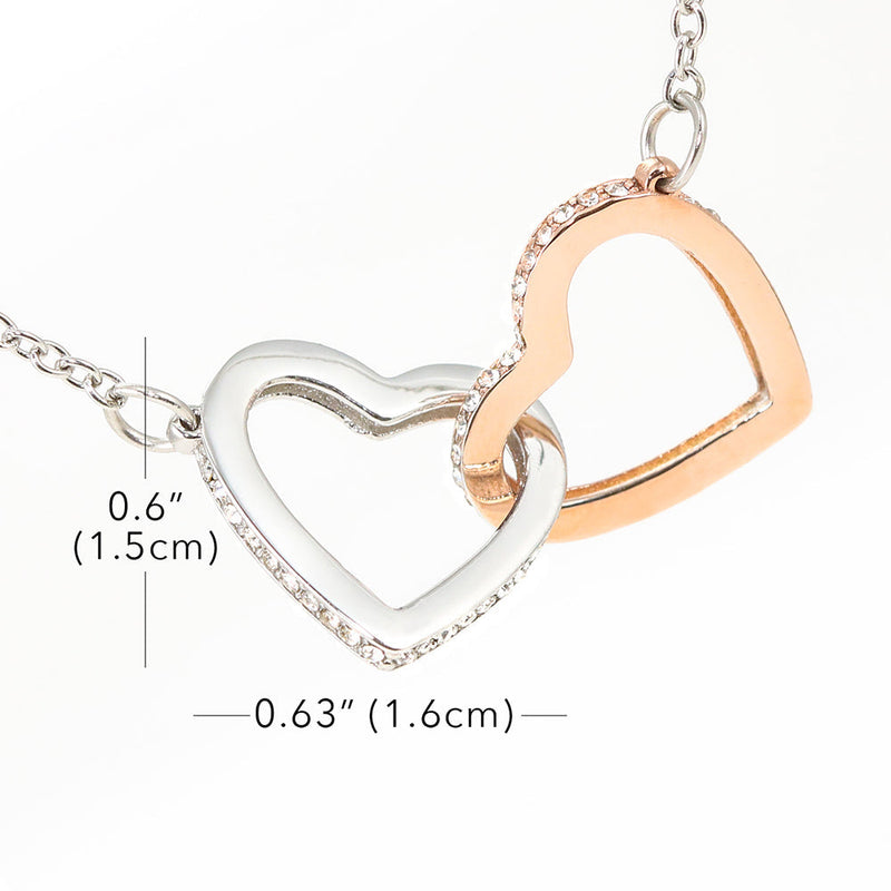 To My Girlfriend Gift From Boyfriend - Pure Silver Interlocking Hearts Necklace Gift Set