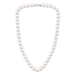 Natural Freshwater 10MM Pearl Necklace - 925 Sterling Silver Chain