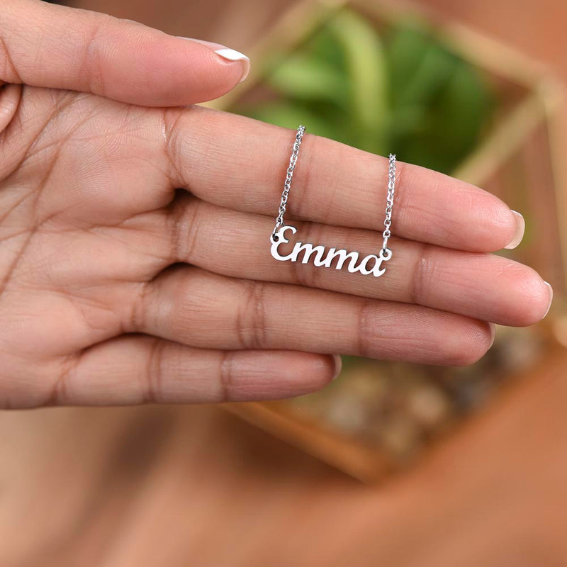 Personalised Name Necklace 925 Sterling Silver Pendant Set