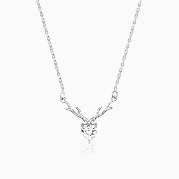 Deer Heart Pendant - 925 Sterling Silver Necklace Set