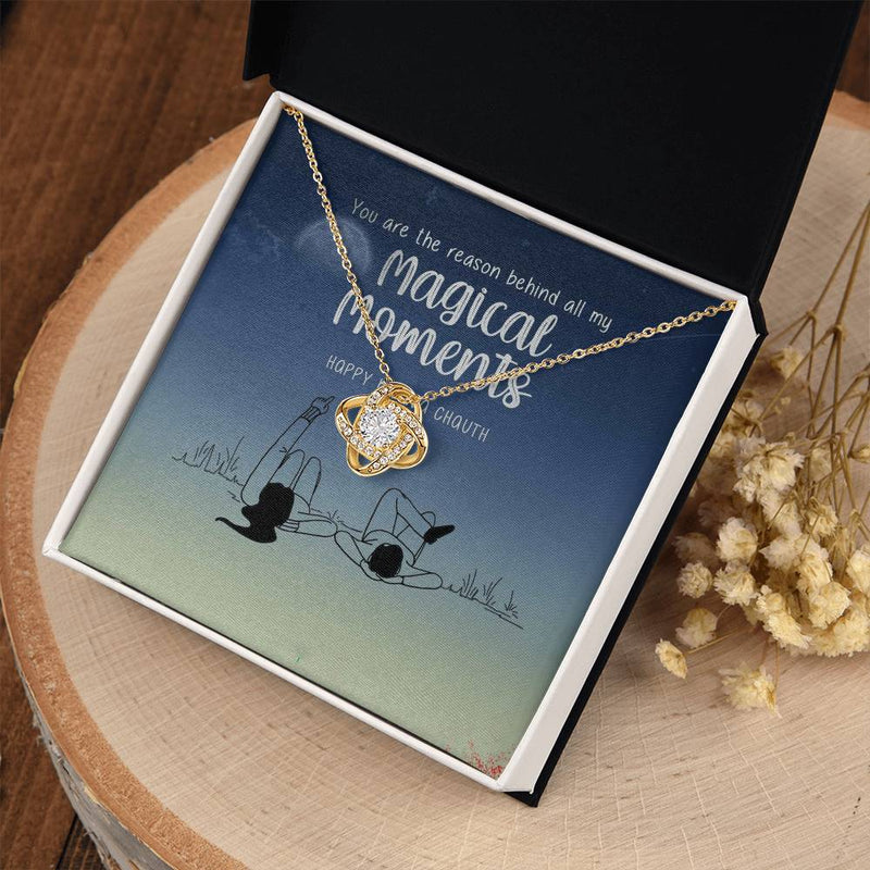 Amazing Karva Chauth Gift For Her - 925 Sterling Silver Necklace Gift Set