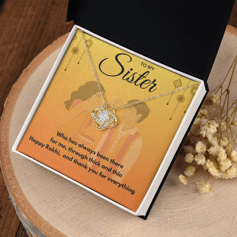 Thoughtful Rakhi Gift For Sister - 925 Sterling Silver Necklace Gift Set
