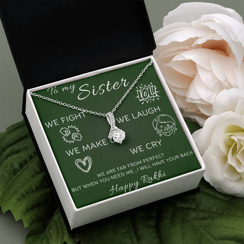 Perfect Rakshabandhan Gift For Sister 2025 - 925 Sterling Silver Necklace Gift Set