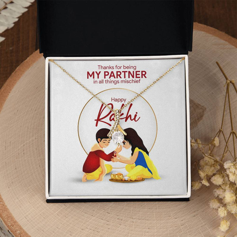 Special Rakhi Gift Idea For Sister - 925 Sterling Silver Necklace Gift Set