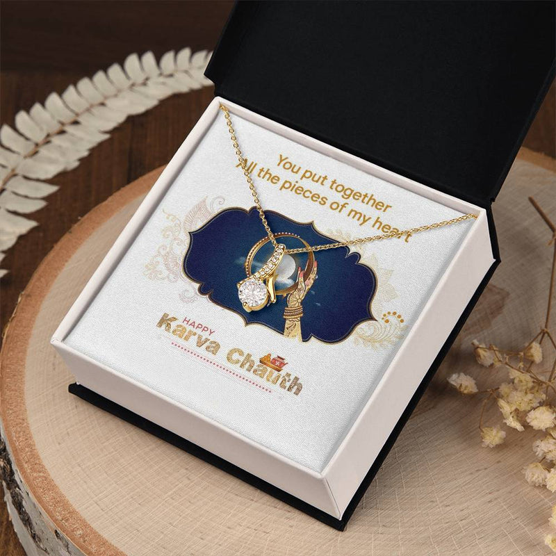 Heartfelt Karwa Chauth Gift For Wife 2025 - 925 Sterling Silver Necklace Gift Set