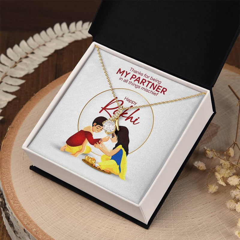 Special Rakhi Gift Idea For Sister - 925 Sterling Silver Necklace Gift Set